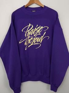 VTG 1995 Abbey Press Praise The Lord Sweatshirt Purple Gold Platinum Sweats XL